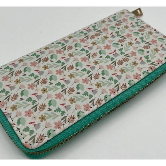 womens wallet teal and White floral print. by Heimish Atlantic Fashion. - Picture 8 of 11